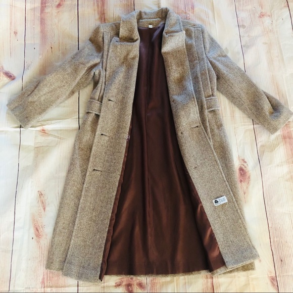 Vintage Wool Nylon Tweed Herringbone Coat ILGWU - Picture 3 of 12